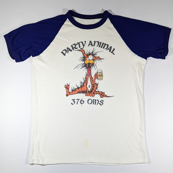 Vtg 70s Party Animal 376 OMS Air Force Playboy Budweiser Sz Med T-shirt